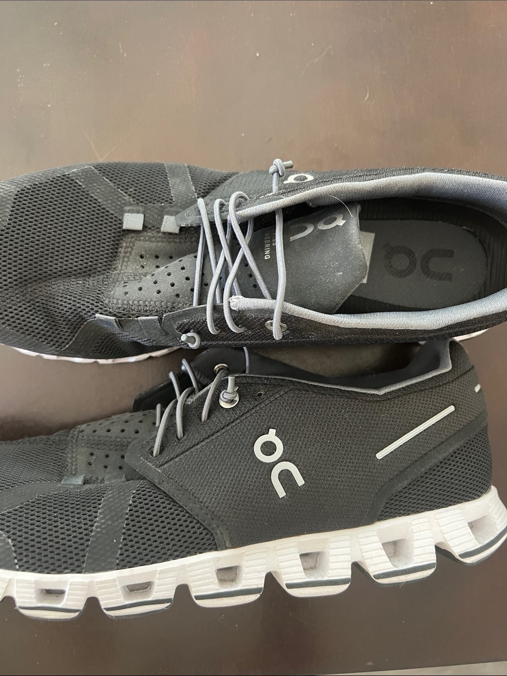 On Running Men's Cloud Sneakers - Black with White Sole